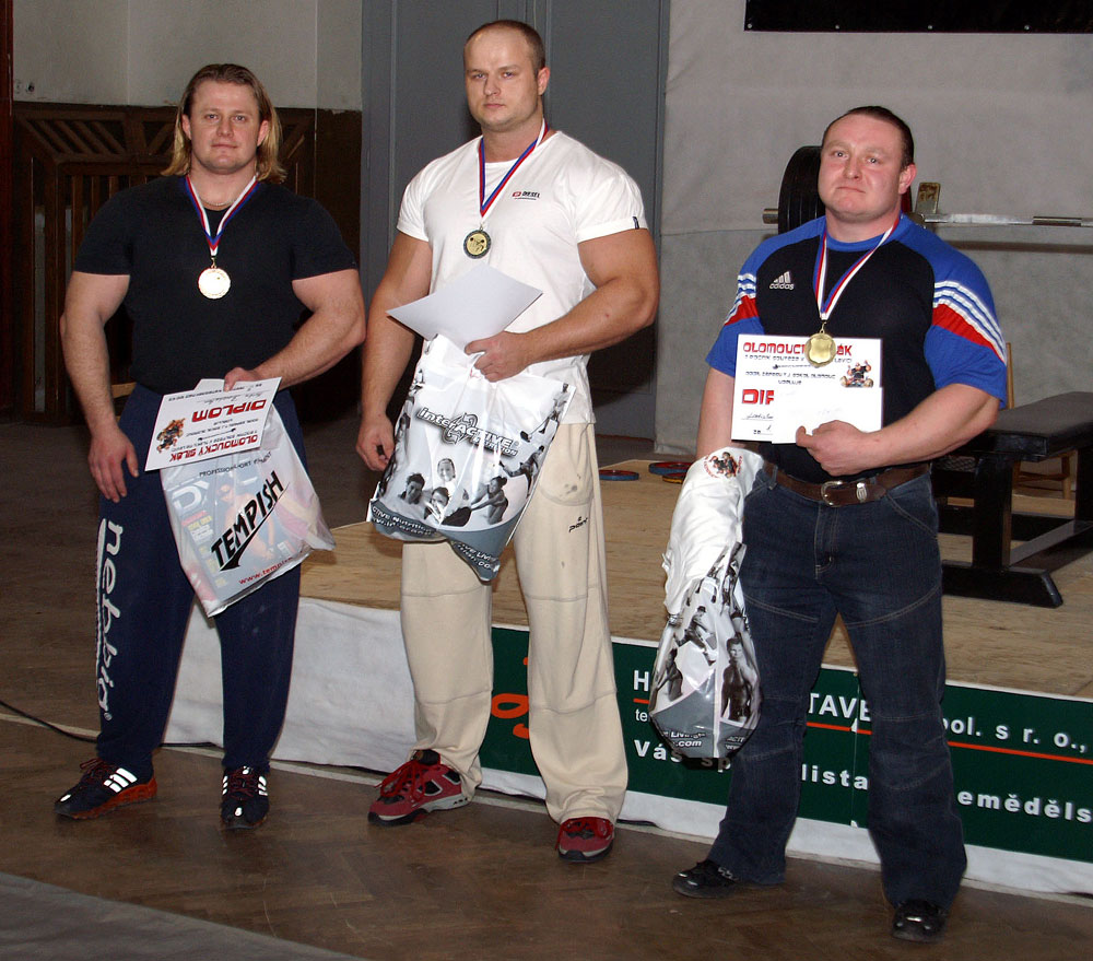 Nad 100 kg: Ladislav Marek, Radim Kala, Marek Bouchal (zprava)