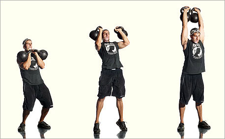 Kettlebells - double push press