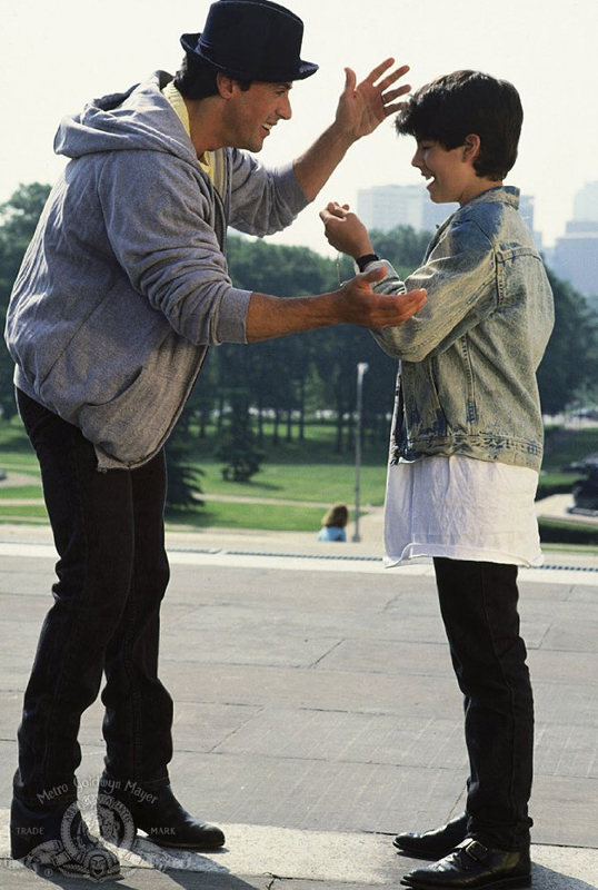 Sage Stallone s otcem p�i nat��en� Rockyho V