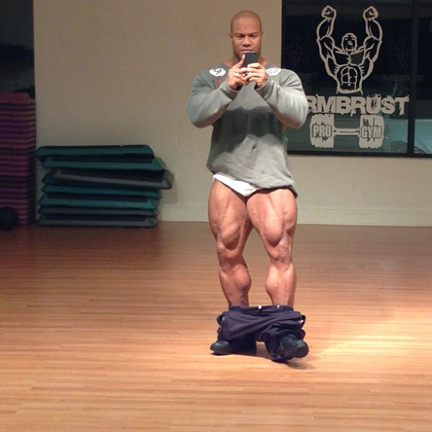 Phil Heath po tr�ninku hamstring� (17. prosince 2012)