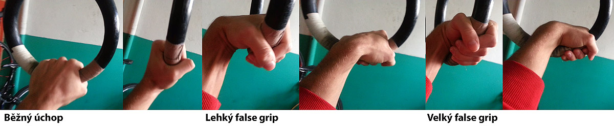 Muscle-up: b�n� �chop, lehk� false grip, velk� false grip