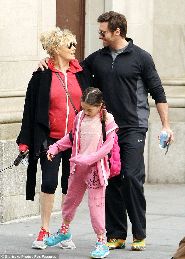 Hugh Jackman s man�elkou a dcerou