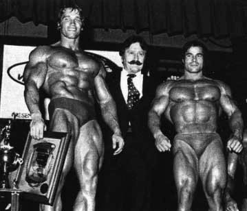 Mr. Olympia 1974: Arnold Schwarzenegger, Joe Weider, Franco Columbu