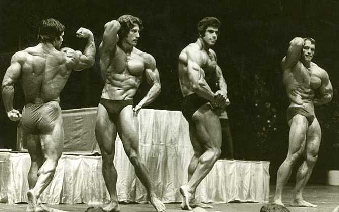 Mr. Olympia 1974: Columbu, Zane, Ferrigno, Schwarzenegger