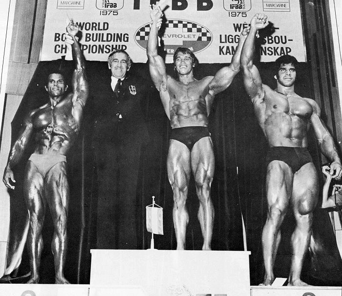 Mr. Olympia 1975: Nubret, Schwarzenegger, Ferrigno