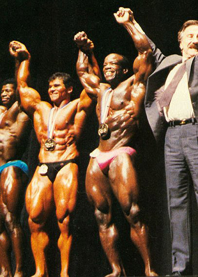 Mr. Olympia 1986: Ron Love, Josef Grolmus, Albert Beckles, Joe Weider