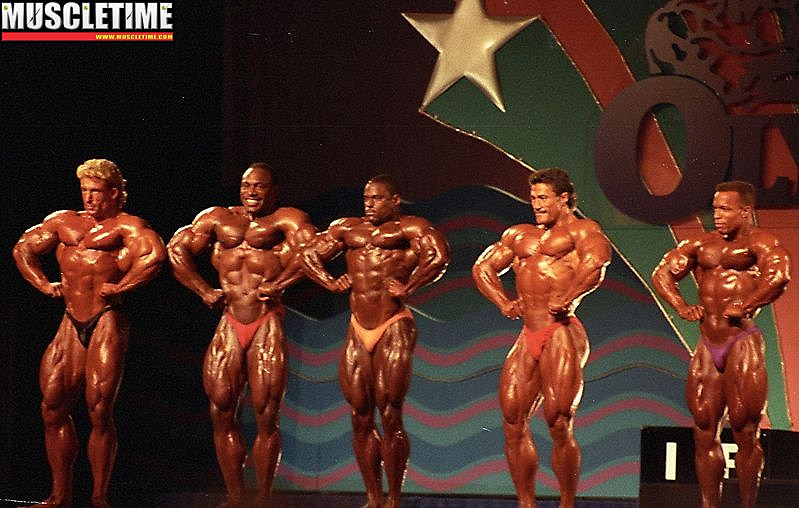 Mr. Olympia 1991: Yates, Haney, Taylor, Schmidt, Ray