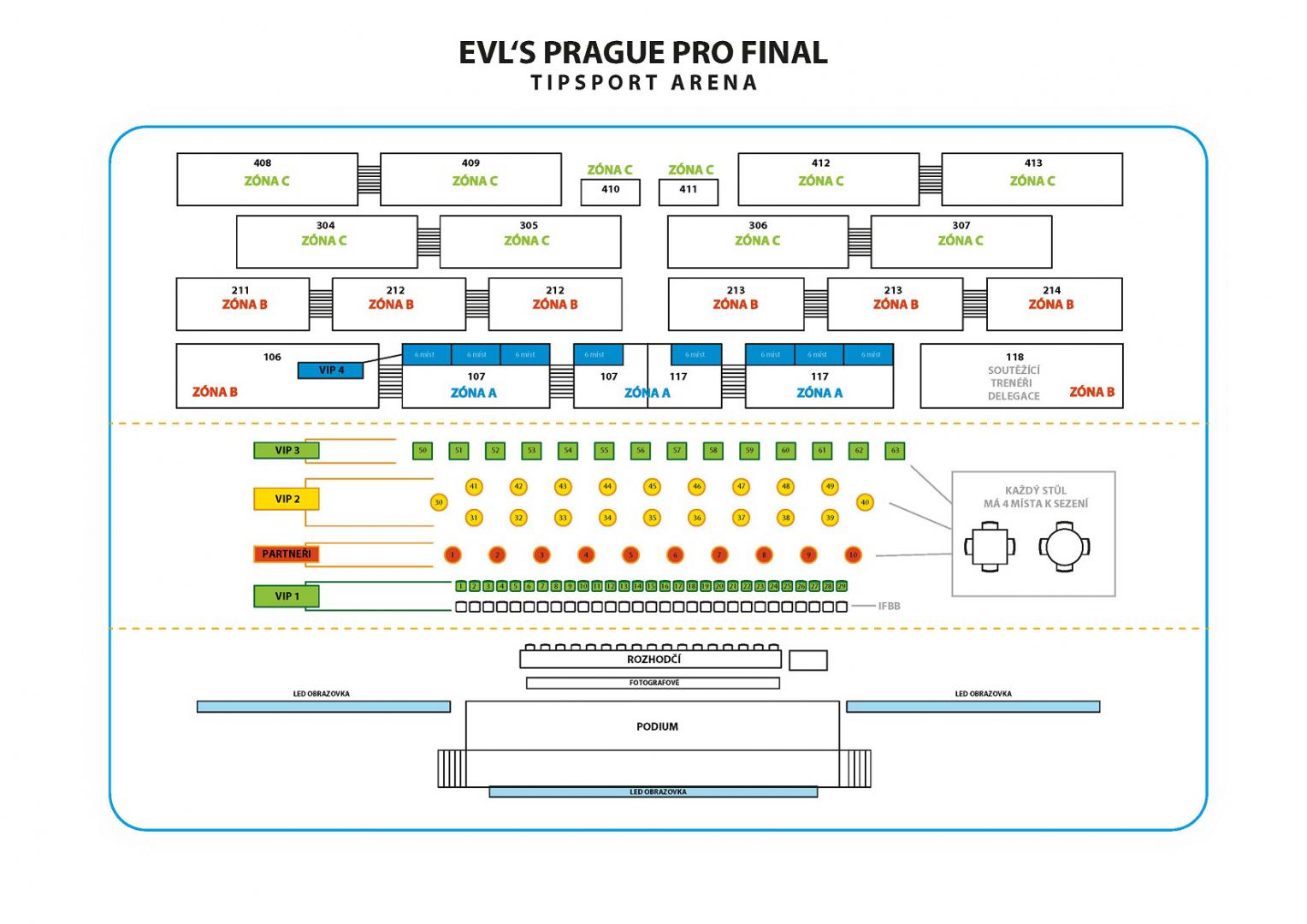 Rozd�len� VIP sekc� na EVL�s Prague Pro 2013