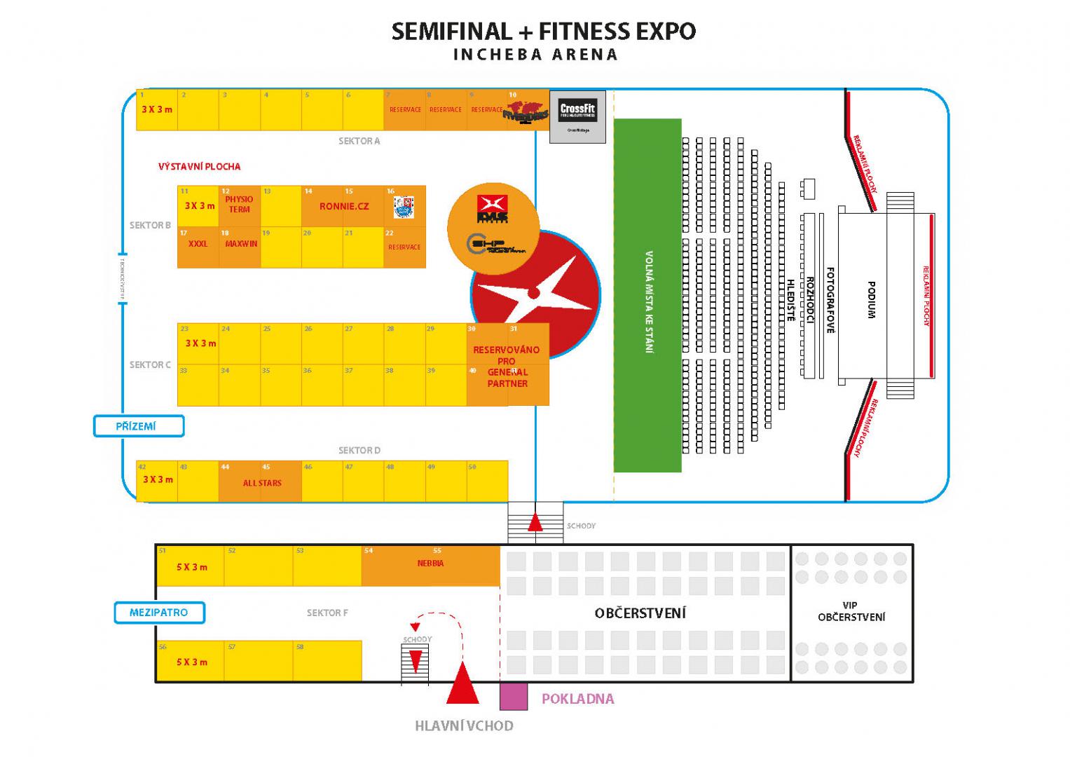 EVL�s Prague Pro 2013 - uspo��d�n� Incheba Areny pro dopoledn� semifin�le a sportovn� veletrh