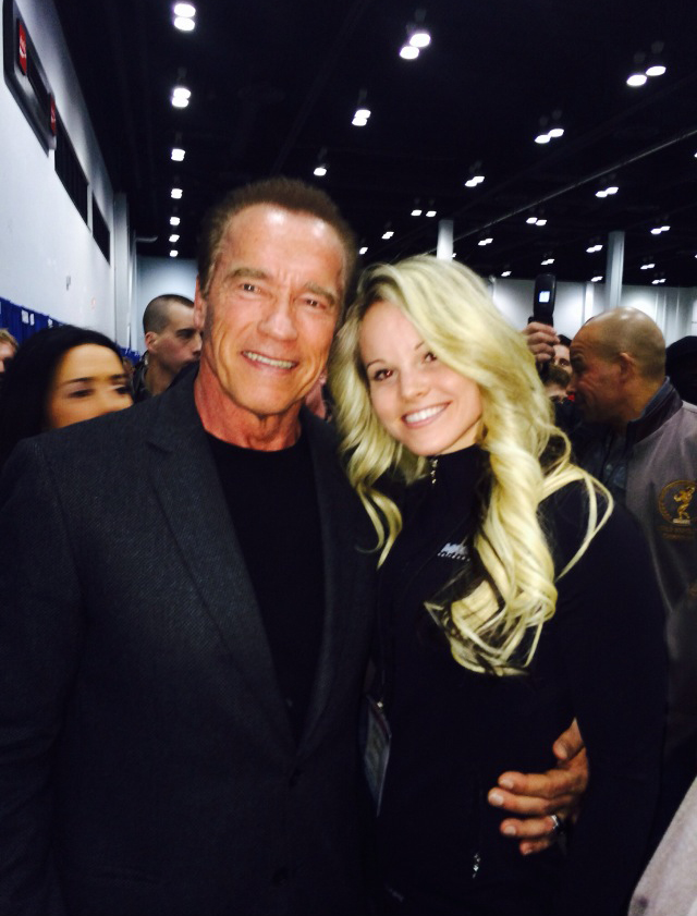 Arnold Schwarzenegger a Justine Munro