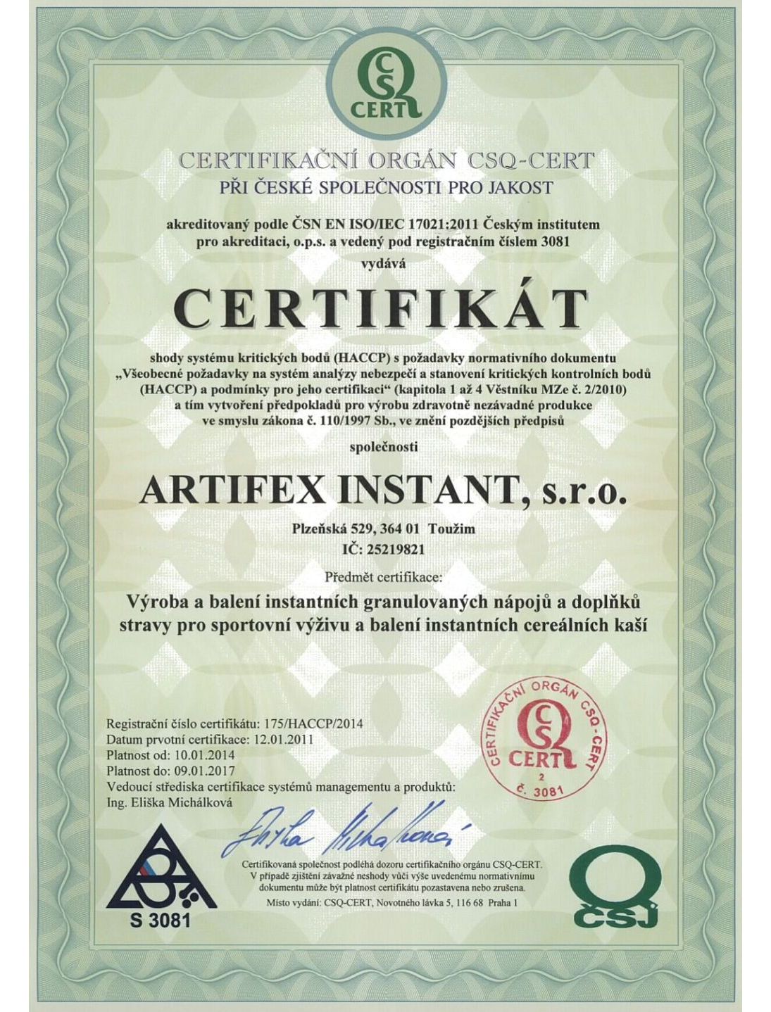 Cerifik�t HACCP