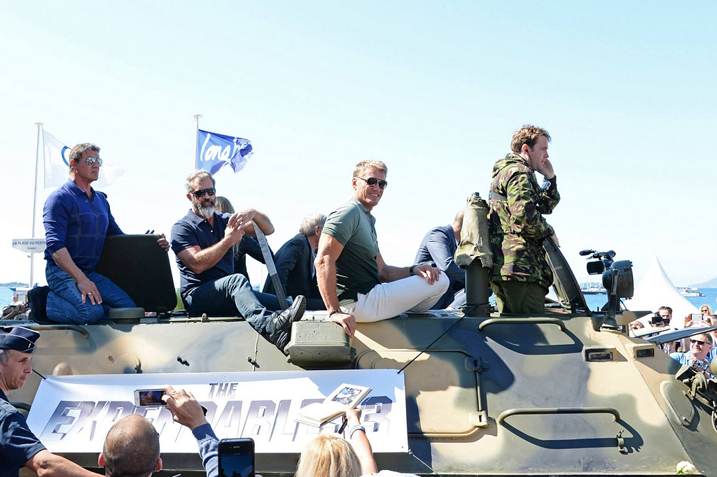 Sylvester Stallone, Mel Gibson, Dolph Lundgren