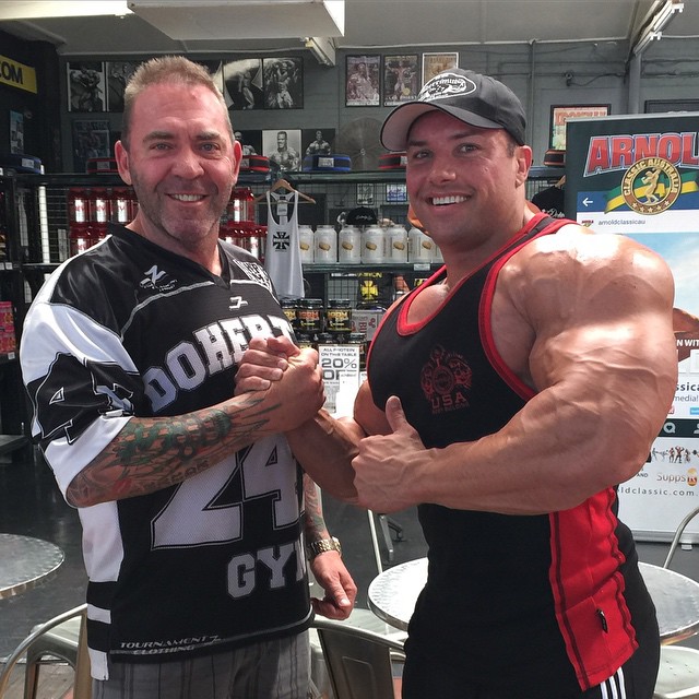 Joshua Lenartowicz a po�adatel Arnold Classic Australia Tony Doherty
