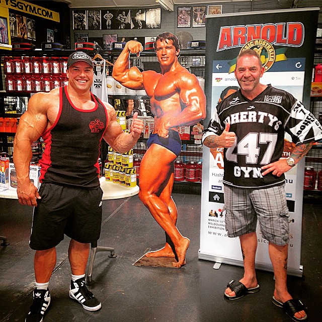 Joshua Lenartowicz a po�adatel Arnold Classic Australia Tony Doherty