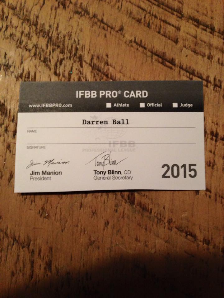 Profesion�ln� karta Darrena Balla pro rok 2015