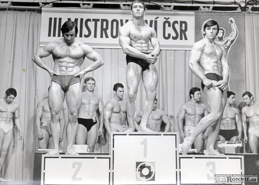 1971 - 3. mistrovstv� �SR - zleva st��brn� Pavel Nesn�dal, zlat� Jaroslav Satina, bronzov� Josef Scott