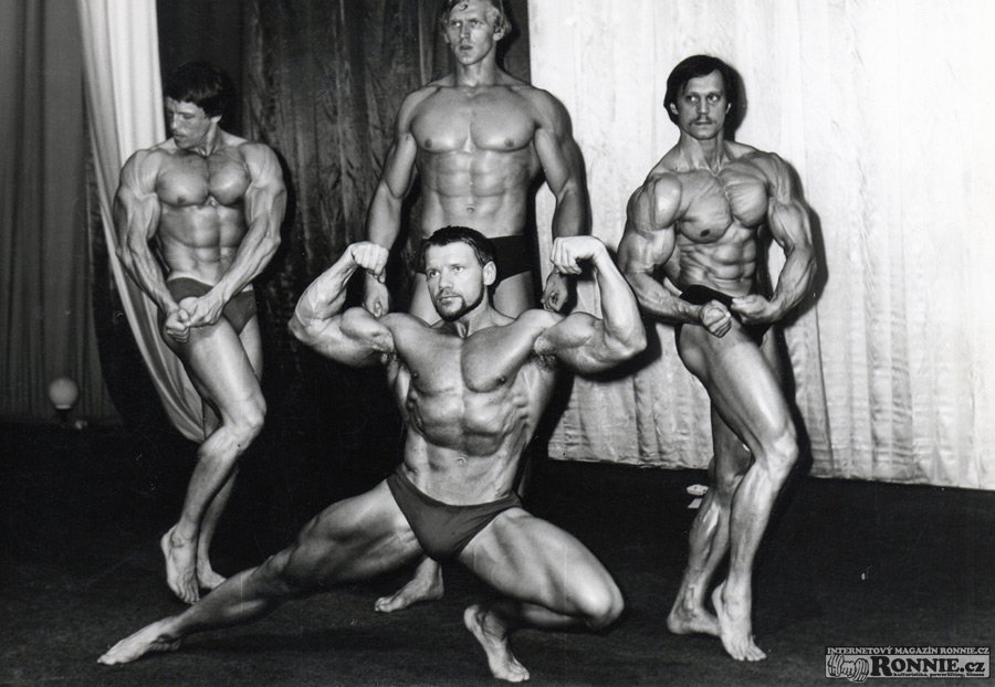 1979 - Mistrovstv� �SSR (Ostrava) - v�t�zov� kategori� Petr Ur��ek, Josef Vesel�, Anton Holi�, vp�edu Petr Tlap�k