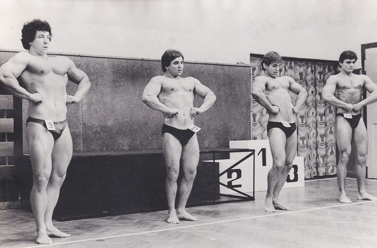 1986/87 � odd�l Start Praha � zleva Vladim�r Semer�d, nezn�m�, nezn�m�, Lubo� Martin�k