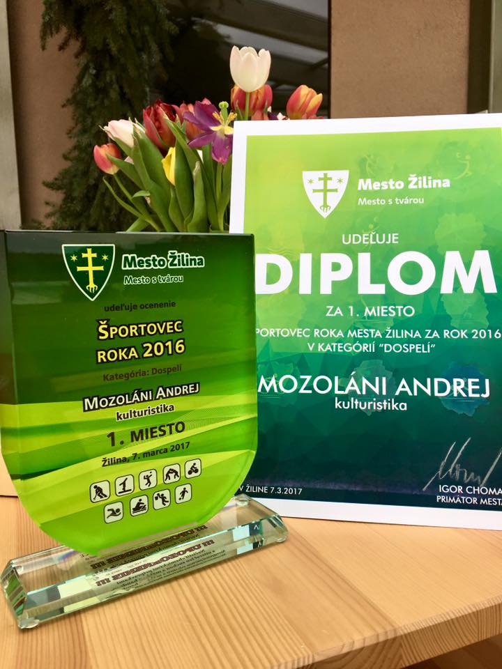 Andrej Mozol�ni sportovcem m�sta �iliny pro rok 2016