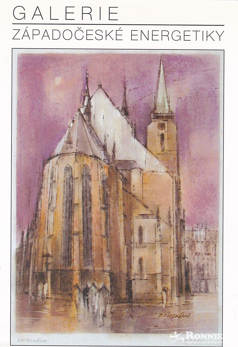 Pastel Pavla Nesn�dala z roku 2007 � realistick� kresba katedr�ly svat�ho Bartolom�je v Plzni