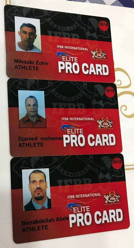 Profesion�ln� karty Zohira Mihoubiho, Mohameda Djameda a Abdelkadera Benabdellaha