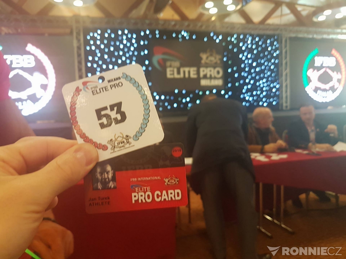 IFBB Elite profesion�ln� karta a startovn� ��slo Jana Turka�