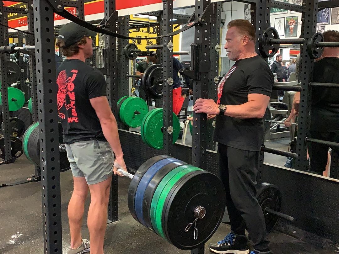 Joseph Baena a Arnold Schwarzenegger�(18. ledna 2019)