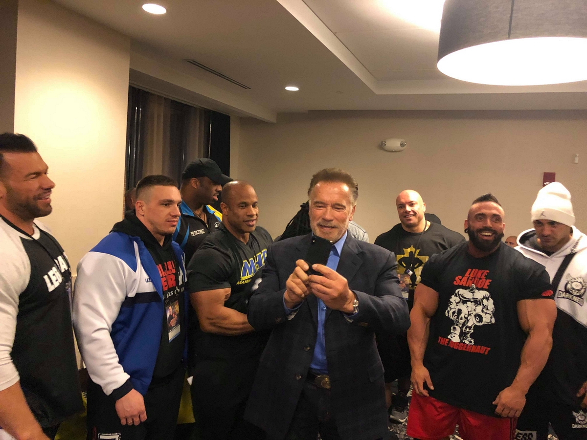 Steve Kuclo, Mikhail Volinkin, Cedric McMillan, Victor Martinez, Arnold Schwarzenegger, Joshua Lenartowicz, Luke Sandoe, Rafael Brandao�