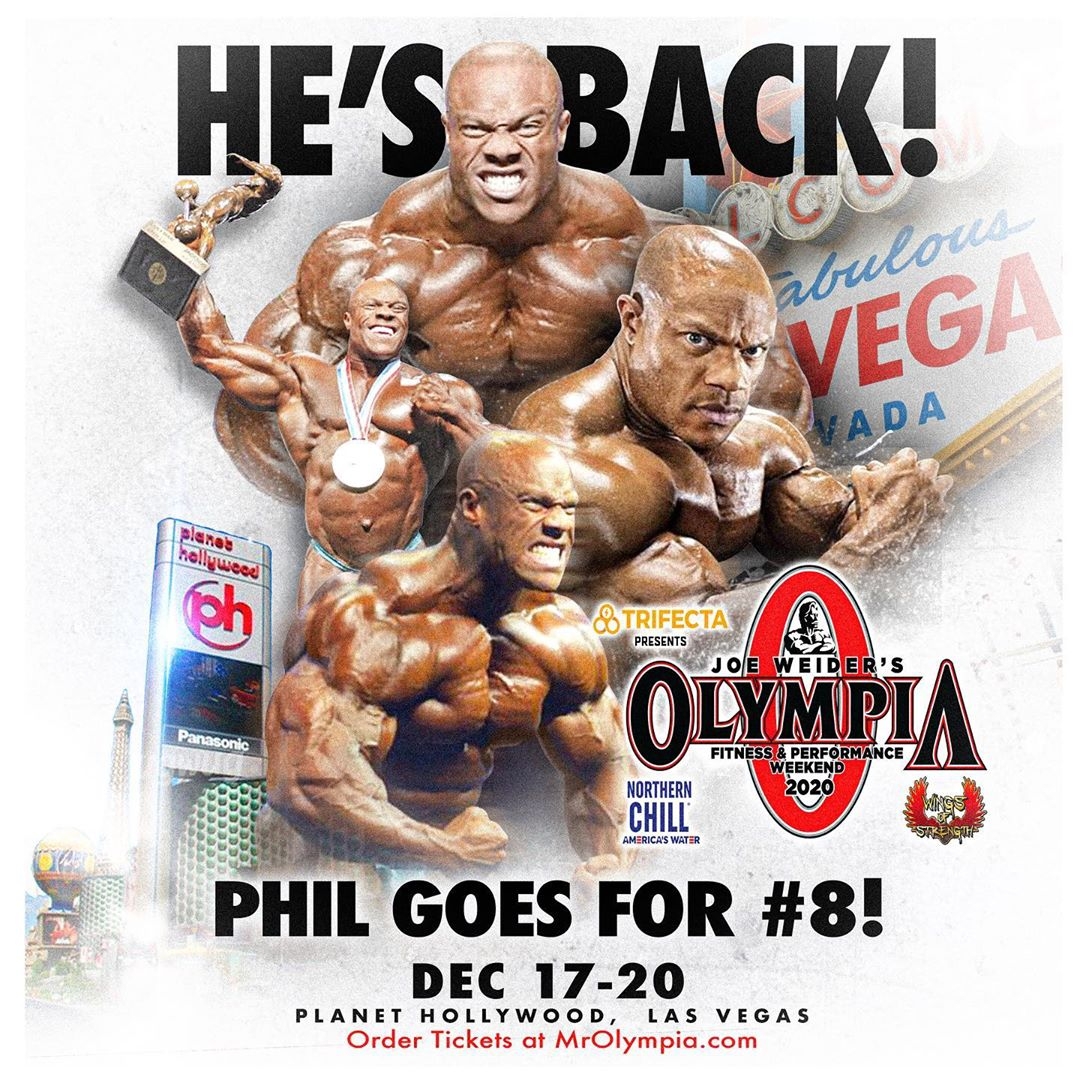 Infografika k chystan�mu comebacku Phila Heatha na Mr. Olympia 2020