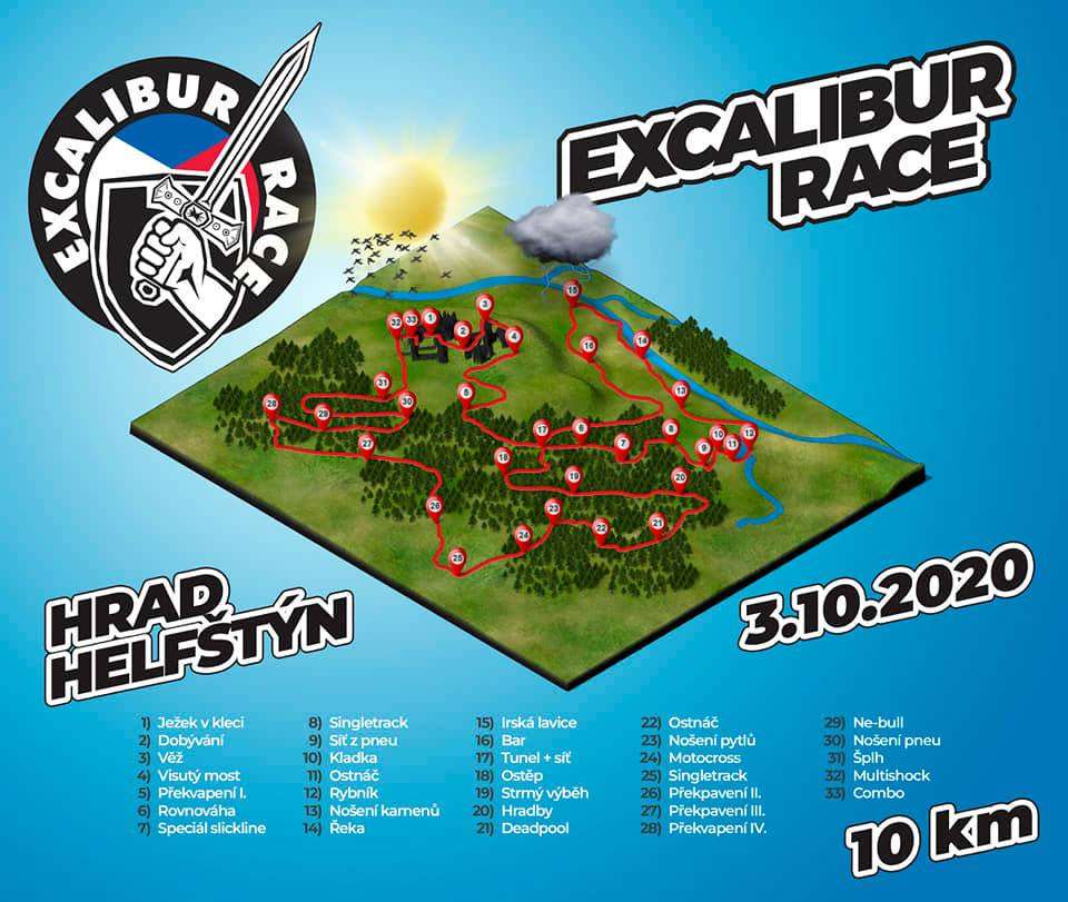 Excalibur Race (Helf�t�n) 2020 - trasa 10km z�vodu Hell