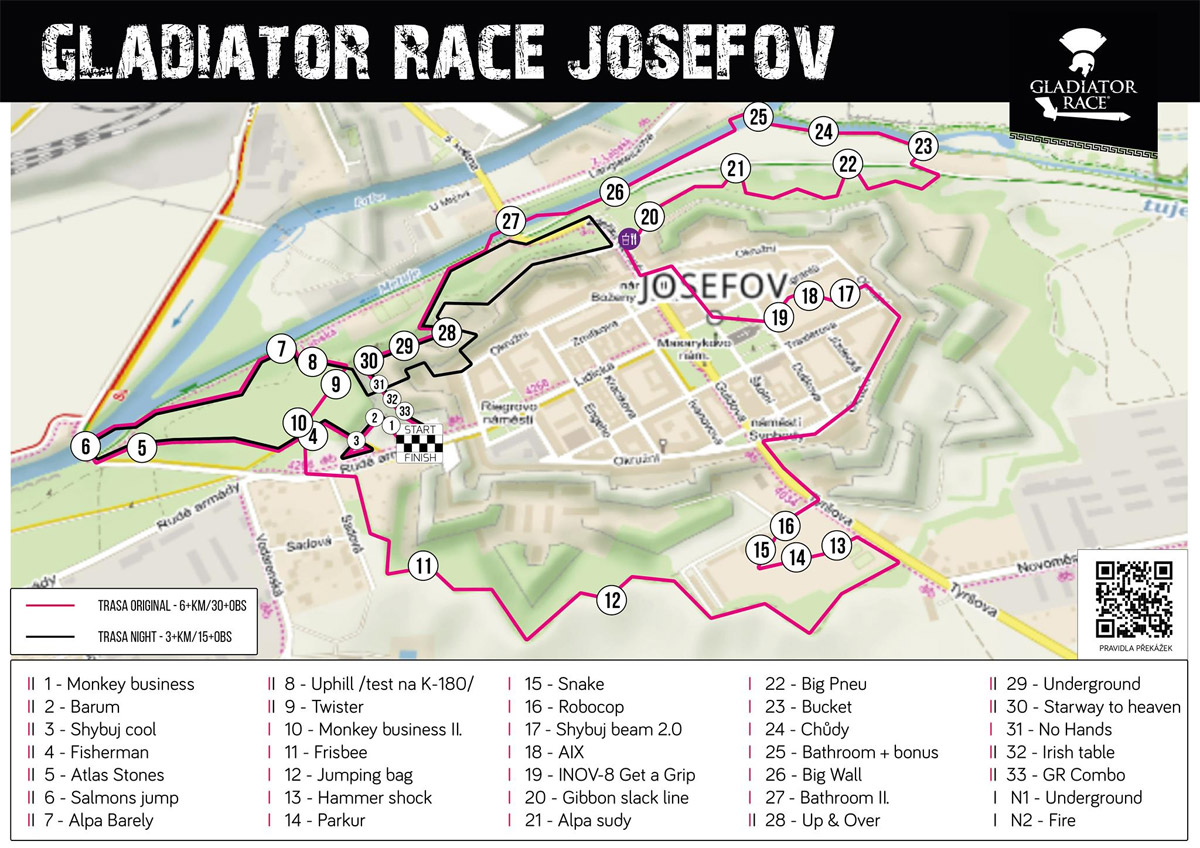 Gladiator Race (Josefov) 2021 - mapa z�vodu
