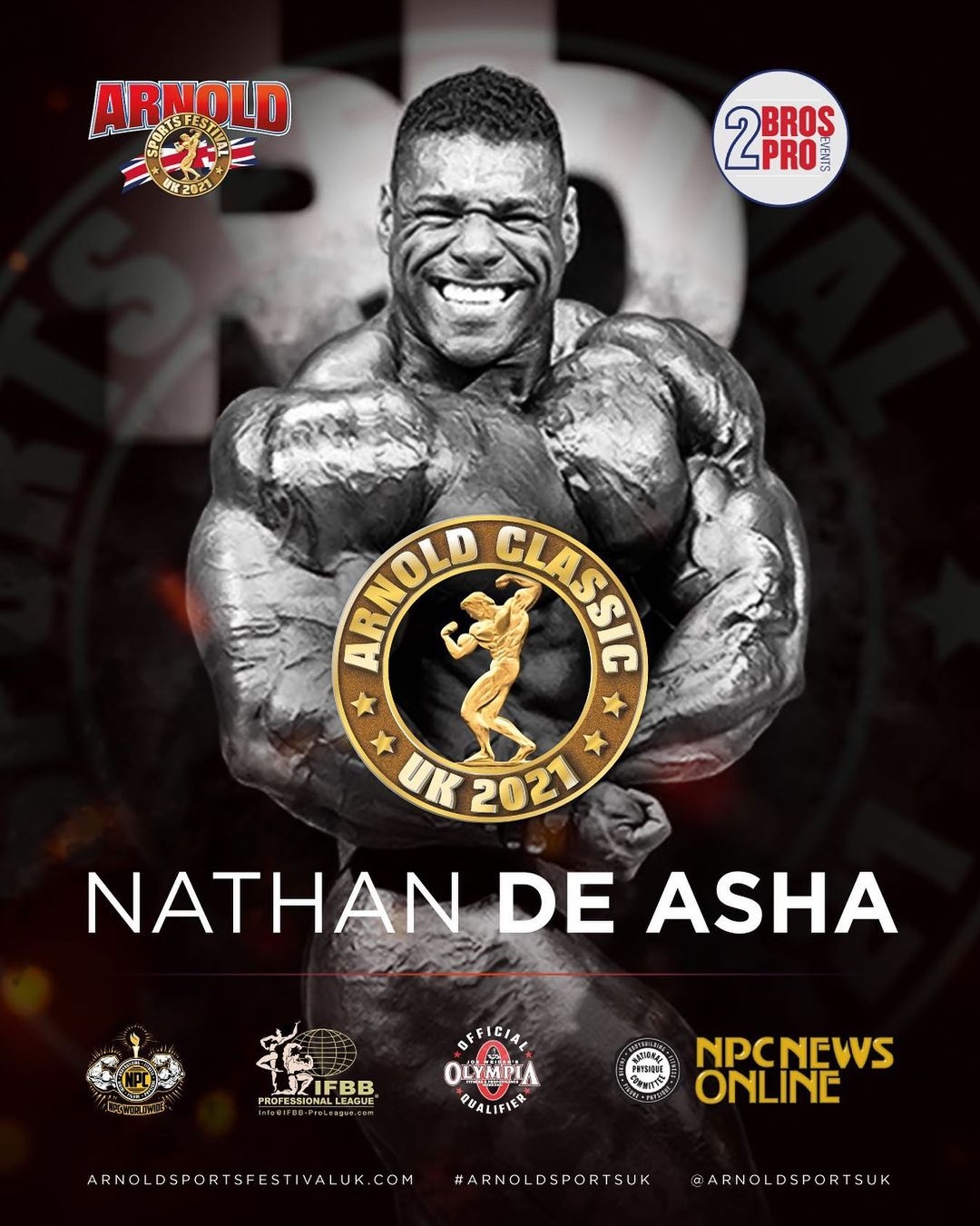 Infografika k ��asti Nathana De Ashy na Arnold Classic UK 2021