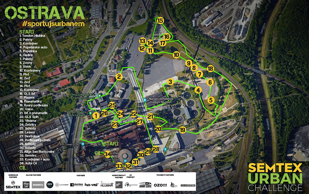 Urban Challenge (Ostrava) 2021 - trasa z�vodu