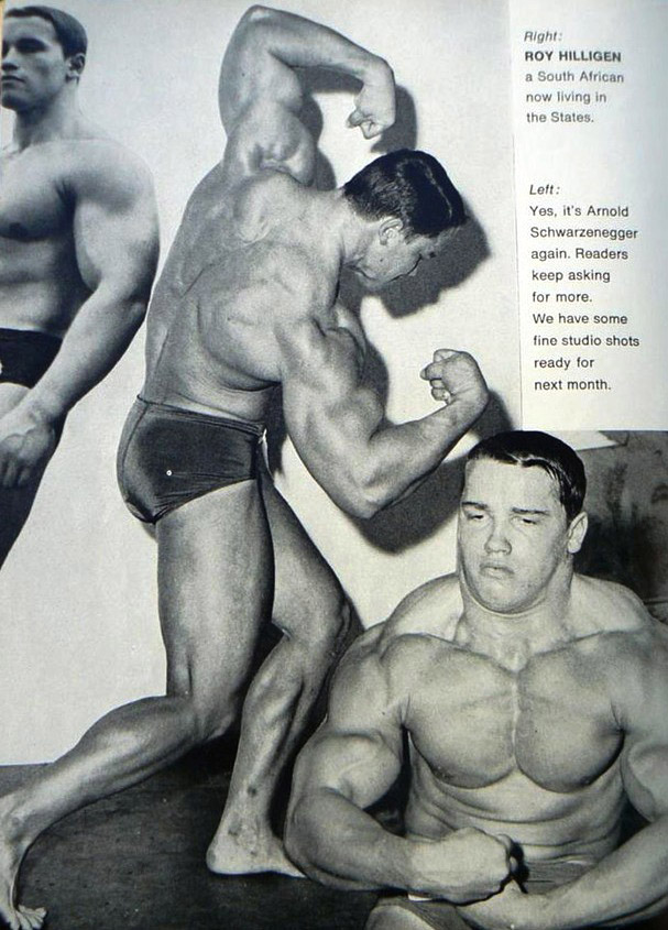 Arnold Schwarzenegger na kol�i z roku 1967