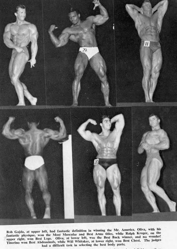 Bob Gajda (vlevo naho�e) na Mr. America 1966