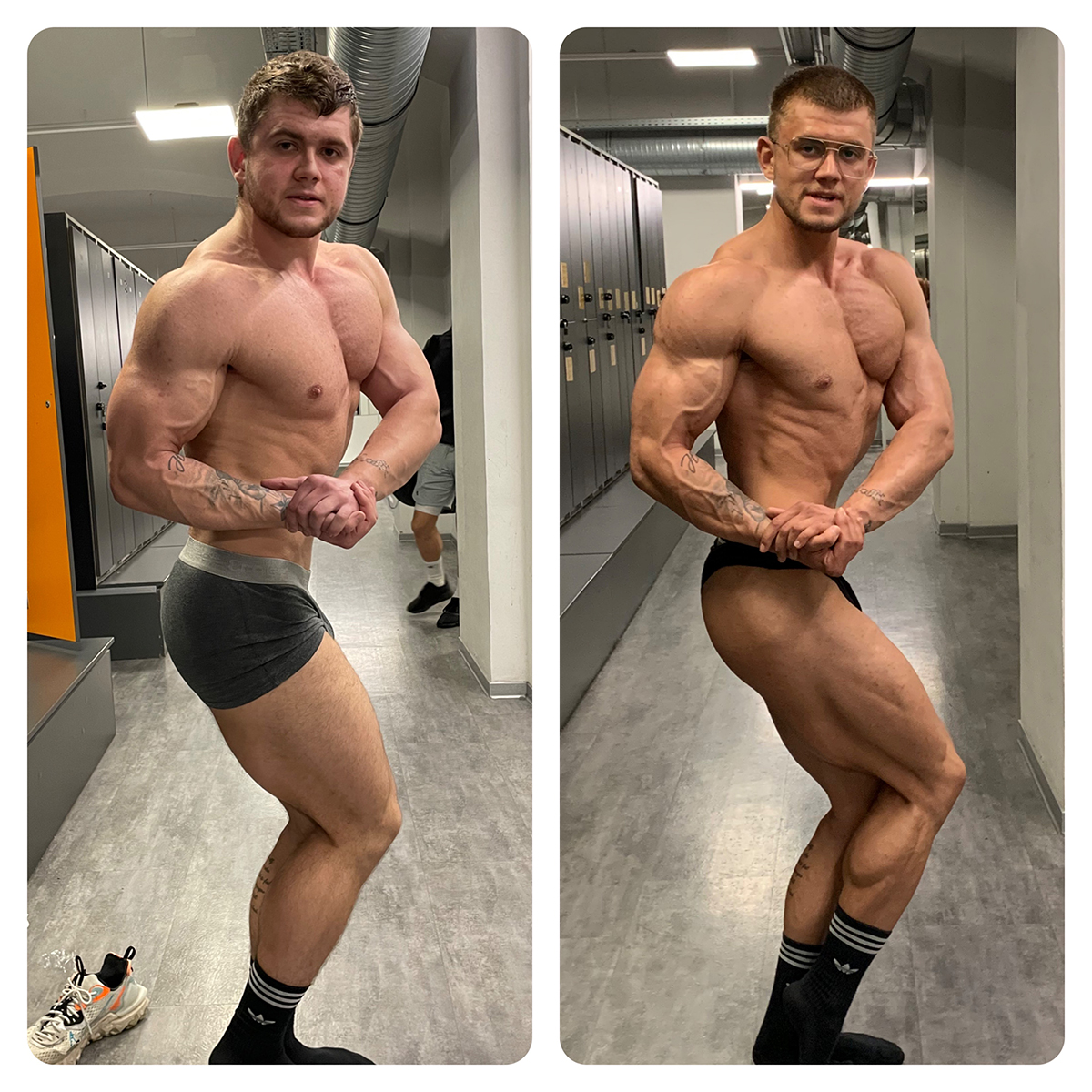 Vlevo: 8. 3. 2022, hmotnost 79 kg. Vpravo: 10 dn� po M�R, hmotnost 75 kg.