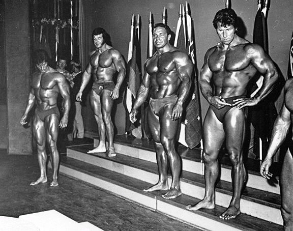 Frank Zane, John Bubb, Bob Pearl, Reg Park - Mr. Universe 1971
