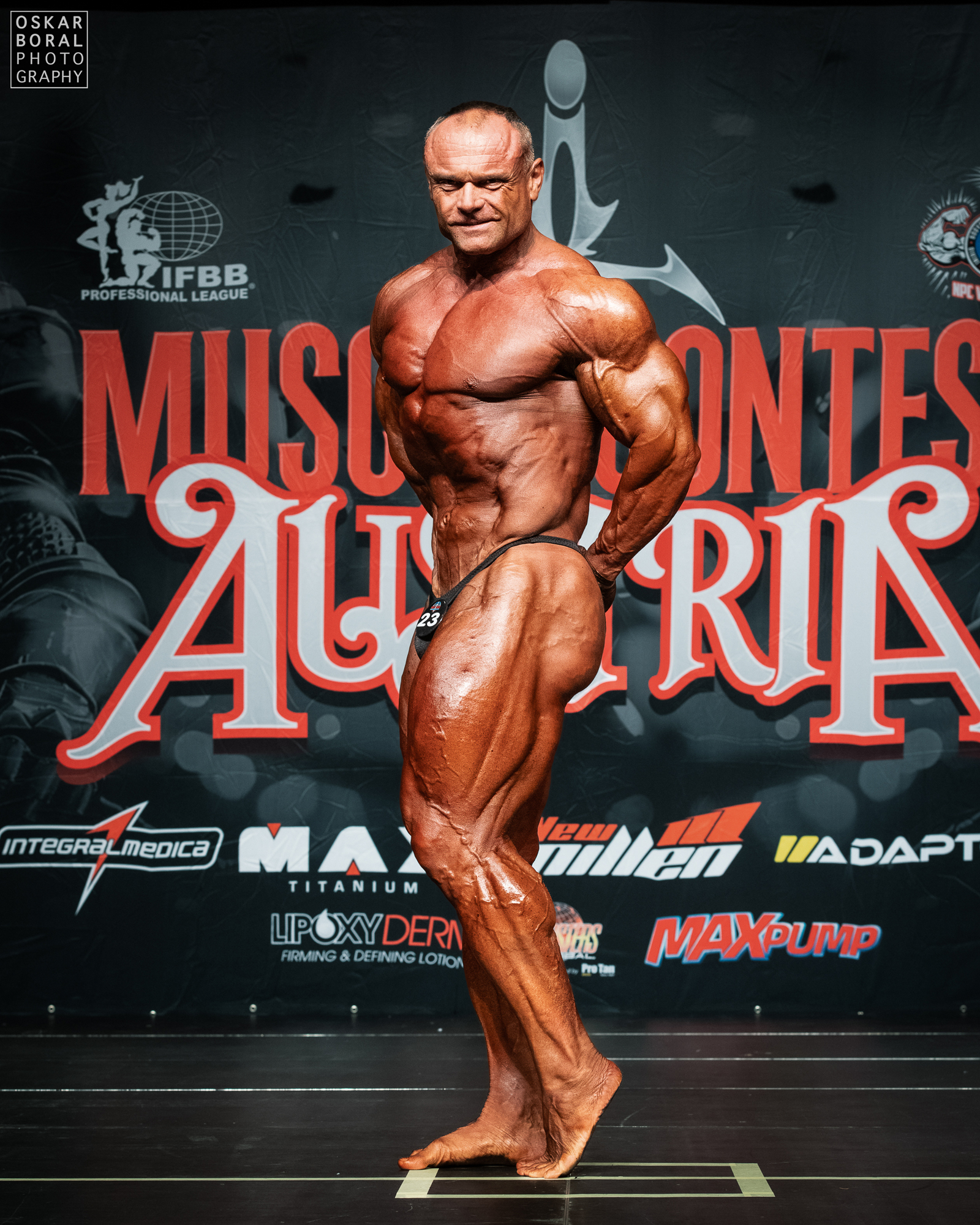 ��Libor Voborn�k p�i v�t�zn�m startu na Musclecontest Austria Pro Qualifier 2024 (foto: Oskar Boral)