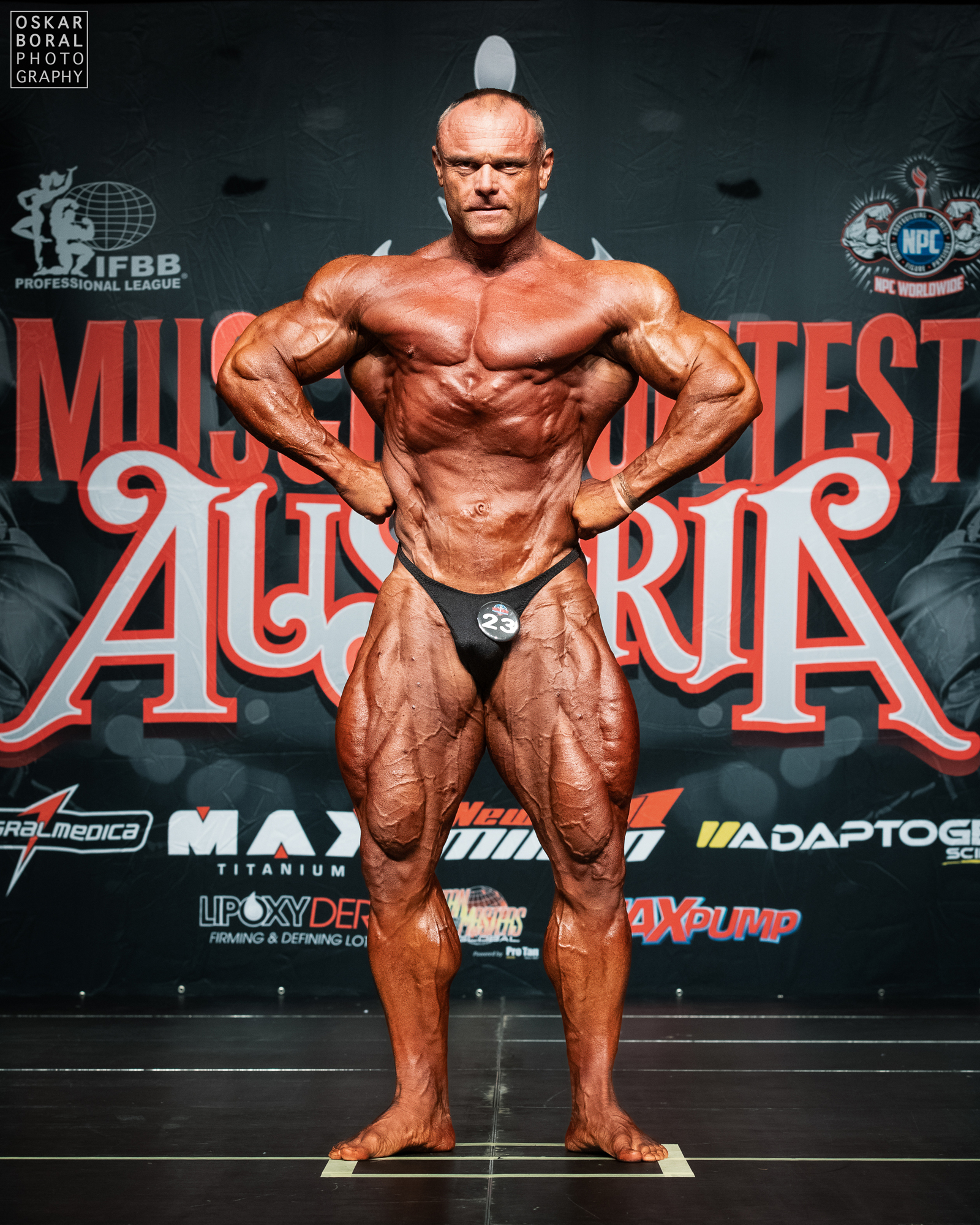 �Libor Voborn�k p�i v�t�zn�m startu na Musclecontest Austria Pro Qualifier 2024 (foto: Oskar Boral)�