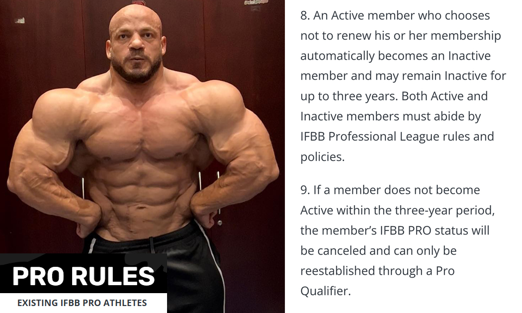 V��atek z pravidel profesion�ln� ligy IFBB t�kaj�c� se registra�n�ho procesu profesion�l�