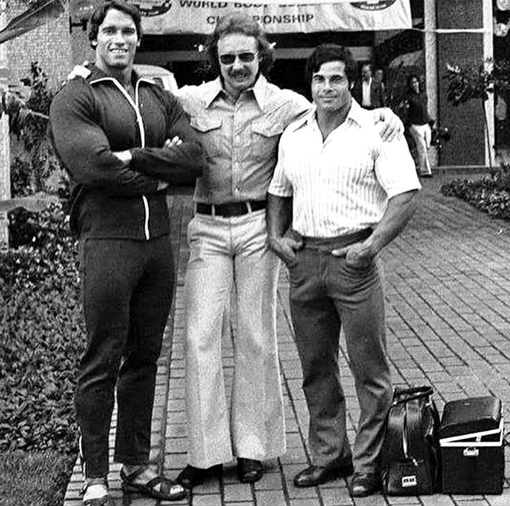 Arnold Schwarzenegger, Albert Busek a Franco Columbu