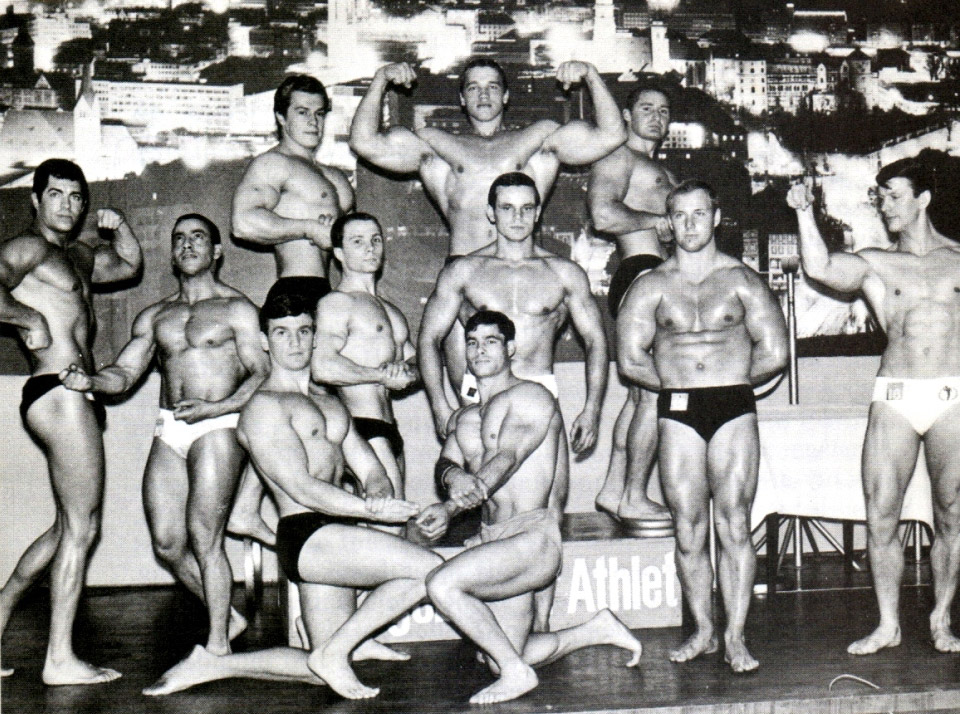 Arnold Schwarzenegger na Best Built Athlete of Europe 1966 ve Stuttgartu
