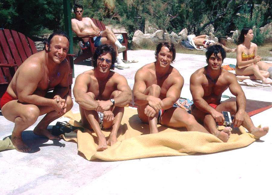  George Eiferman, Frank Zane, Arnold Schwarzenegger a Franco Columbu