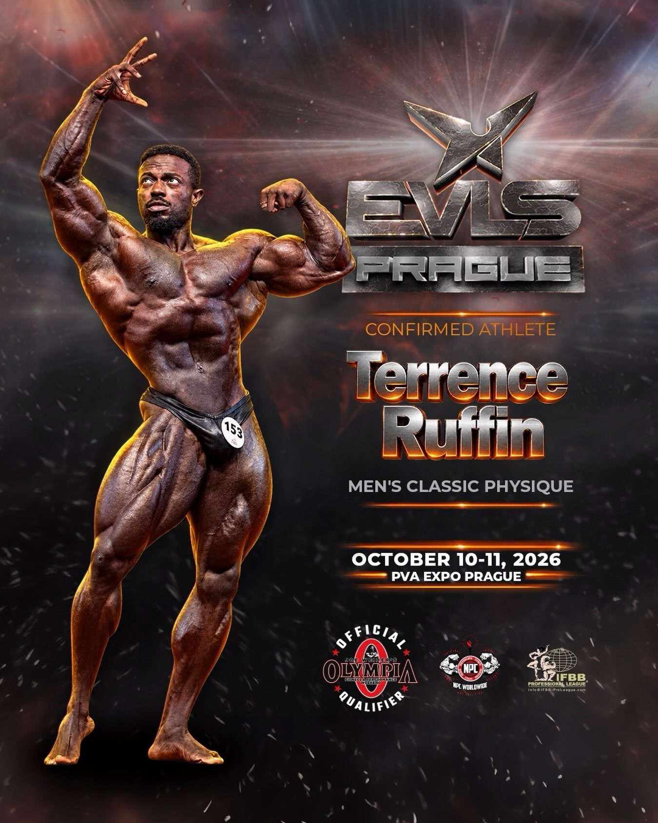 Infografika k ��asti Terrence Ruffina na EVLS Prague Pro 2026