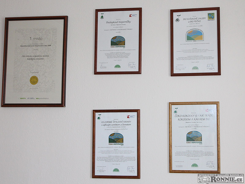 Biopek�rna Zemanka - certifik�ty a ocen�n�